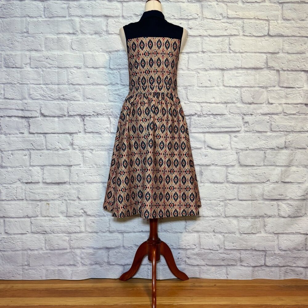 eShakti Tan Neoprene Aztec Print Tunic Dress - Picture 2 of 6